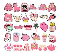 Adorable Panda Croc Charms Bulk Set - 10 Unique Cute Panda for Crocs, Perfect for Crocs Kids Shoes Decorations, Fun and Lovely Shoe Charms for Sneakers Accessories, Black and white, L