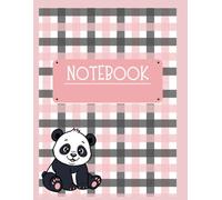 Adorable Panda Notebook: Black , pink & White Grid Notebook with Fun Panda Designs