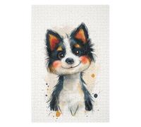 Adorable Papillon Dog Illustration Jigsaw Puzzle for Adults, 1000 Piece