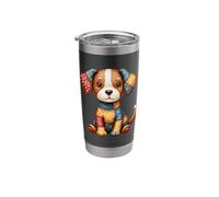 Adorable Patchwork Dog Cozy Cottagecore Folk Art Stainless Steel Insulated Tumbler