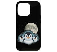 Adorable Penguin Family Moon Night Cute Baby Penguins Case for iPhone 13 Pro