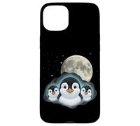 Adorable Penguin Family Moon Night Cute Baby Penguins Case for iPhone 15 Plus