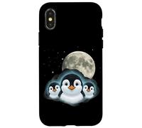 Adorable Penguin Family Moon Night Cute Baby Penguins Case for iPhone X/XS