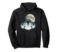 Adorable Penguin Family Moon Night Cute Baby Penguins Pullover Hoodie