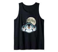 Adorable Penguin Family Moon Night Cute Baby Penguins Tank Top