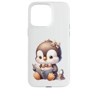 Adorable Penguin Reading a Book Case for iPhone 15 Pro Max