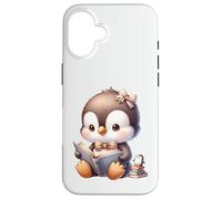 Adorable Penguin Reading a Book Case for iPhone 16