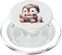 Adorable Penguin Reading a Book PopSockets PopGrip for MagSafe