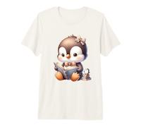 Adorable Penguin Reading a Book Premium T-Shirt