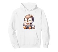 Adorable Penguin Reading a Book Pullover Hoodie
