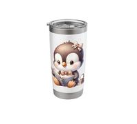 Adorable Penguin Reading a Book Stainless Steel Insulated Tumbler