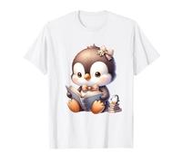 Adorable Penguin Reading a Book T-Shirt
