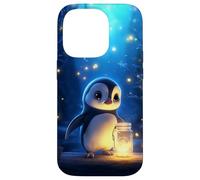 Adorable Penguin with Lantern Under a Starry Sky Case for iPhone 14 Pro