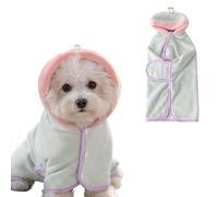 Adorable Pet Bathrobe for Dogs Cats, Hooded Towel with Bunny Ears or Funny Eye Design, Super Soft Quick Dry Microfiber Coat, Great Gift for After Bath, Rainy Walk, Beach Trip_M(Green)