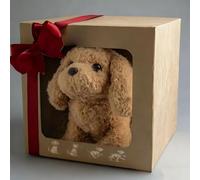 Adorable pet-themed gift box containing an interactive plush dog toy with decorative ribbon, Walking, Barking, Tail Wagging, Sitting & Running, Electronic Pet Gift for Kids Adults with Gift Box #H