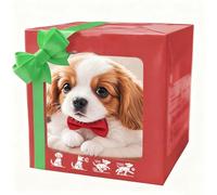 Adorable pet-themed gift box containing an interactive plush dog toy with decorative ribbon, Walking, Barking, Tail Wagging, Sitting & Running, Electronic Pet Gift for Kids Adults with Gift Box #F