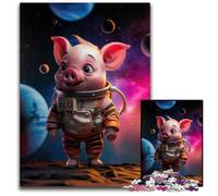 Adorable Piglet Space Suit 1000 Piece Jigsaw Challenging Puzzles for Birthdays Holidays Best for Christmas 1000 PCS(75x50cm)