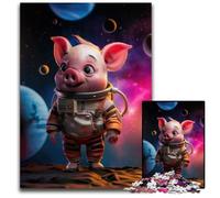 Adorable Piglet Space Suit JigsawPuzzle 1000 Pieces for Adults Difficult Puzzles for Adults DIY Art Decor 1000 PCS(38x26cm)