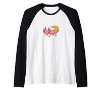 Adorable Pink Axolotl Design for Amphibian Fans Raglan Baseball Tee