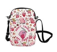 Adorable Pink Game Character Crossbody Bag Kawaii Animation Videogame Character Messenger Bag Anime Lover Gift (MY FOOD CB UK)