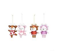 Adorable Plastic Penguin Tree Baubles 4.33in Shiny Hat(Style-2) | Cartoon penguin design, shaggy winter hat, vivid eyes, dreamlike charm, festive tree accent