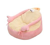Adorable Plush Dog & Cat Bed, Winter Warm Cosy Pet Sofa Bed with Non-Slip Bottom, Soft Sleeping Pad for Small Dogs Cats Kittens Puppies (Pink,45×45×15cm)