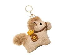 Adorable Plush Horse Keychain Charm Crafted from Soft Plush Materials Ideal for Attaching to Keys Bags or as Home Decora