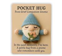 Adorable Pocket Hug Gnome,Emotional Support Crochet Mini Gnomes,Mini Cute Stress Relief Companion Doll, Encouragement Gifts For Family And Friends (blue)
