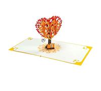 Adorable Pop-Up Squirrel Couple Heart-Shaped Tree 3D Greeting Card - Charming Handcrafted 3D Love Design - Perfect for Birthday, Valentine’s Day, Anniversaries & Romantic Gifts - Ideal for Couples