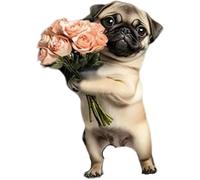 Adorable Pug Acrylic Car Air Vent Fragrance Diffuser, 2D Cute Pug Air Freshener Decorative Accessories, Fun & Stylish Interior Accessory, 2D Cartoon Scented Diffuser Clip (style E)