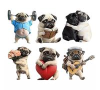 Adorable Pug Acrylic Car Air Vent Fragrance Diffuser,2D Cute Pugs Cars Aromatherapy,Reading Pug Car Vent Clip,Fun & Stylish Interior Accessory,Fresh Scent Car Air Freshener Vent Clip Decoration Gifts