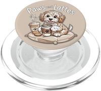 Adorable Puppy Dog Coffee Lover Drink Paws and Lattes PopSockets PopGrip for MagSafe