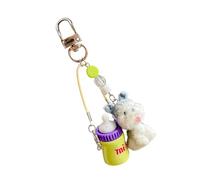 Adorable Rabbit/Schnauzer and Bottle Charm Keychain Resin Portable Keyring Making Keyring Gift Kids Travel Keychain for Backpack, フリーサイズ