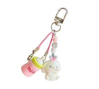Adorable Rabbit/Schnauzer and Bottle Charm Keychain Resin Portable Keyring Making Keyring Gift Kids Travel Keychain for Backpack, フリーサイズ