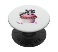 Adorable Raccoon Cupcake Unicorn Horn Sweet Animal Lover PopSockets Adhesive PopGrip