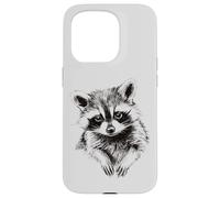 Adorable Raccoon Sketch,Too Cute to be Trashy,Wildlife Lover Case for iPhone 15 Pro