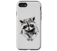 Adorable Raccoon Sketch,Too Cute to be Trashy,Wildlife Lover Case for iPhone SE (2020) / 7/8