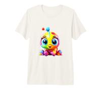 Adorable Rainbow Bug Creature Big Blue Eyes Cartoon Art Premium T-Shirt