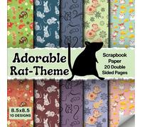 Adorable Rat Theme: Scrapbook Paper 20 Double Sided Pages 8.5x8.5 10 Designs, Love Rats!
