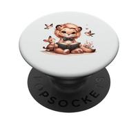 Adorable Reading Lion with Animal Friends PopSockets Adhesive PopGrip