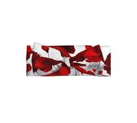 Adorable Red Poppy Flower Print Baby Bow Headband – Cute Delicate Hairband – Soft Stretchy Princess Headbands