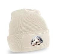 Adorable Resting Fluffy Dog Puppy Beanie Old English Sheepdog Doodle Dogs Pets Animals Owners Birthday Gift For Him And Her O/S