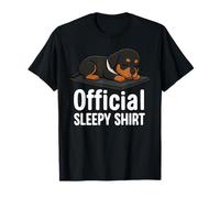 Adorable Rottweiler Dog Sleepy Relaxing Cozy Humor Pet T-Shirt