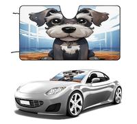 Adorable Schnauzer Car Windshield Sun Shade - Reflector Sunshade Offers Ultimate Protection for Car Interior, Cool Reflective Sun Blocker Fits Small Sedans, Mini SUVs 55"x30"