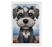 Adorable Schnauzer Diamond Art Painting Kits DIY 5D Diamond Painting Kit for Adults Square Full Drill Diamonds Dots Painting for Beginner Gem Art Craft Home Office Decor 8"x12"
