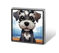 Adorable Schnauzer Lapel Pin Brooches Square Fashion Brooch Pin Cute Button Badges Alloy Button Pins Enamel Pins Metal Pinback for Hat Shirt Clothing Bags