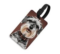 Adorable Schnauzer Luggage Tag for Suitcases TSA Approved with Name Id Card Suitcase Tags Identifiers Black Strap Clear Window Personalized Baggage Tag for Cruise Airport Travel Essentials