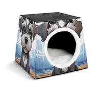 Adorable Schnauzer Pet Hut Comfortable Nest for Pets Space Capsule Warm Soft Indoor Pet Shelter Space Pet House for Indoor Cats Small Dogs and Medium Animal