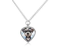 Adorable Schnauzer Pet Urn Necklace for Dog Cat Ashes Heart Pets Cremation Keepsake Waterproof Pendant Memorial Jewelry Pendants Gifts for Women Men