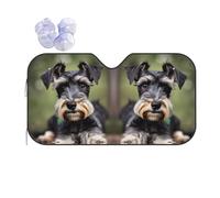 Adorable Schnauzer Print Car Windshield Sun Shade, Sun Visor With Suction Cups For Most Vehicles